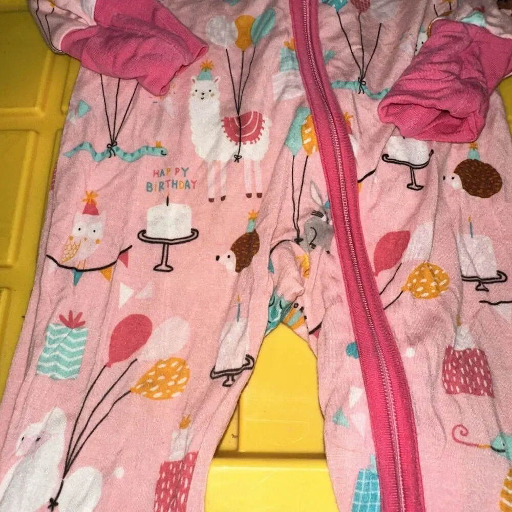 Little Sleepies Party Animals Pink 12/18